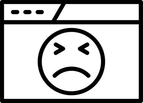 Angry Face Line Icon Design Stock Illustration