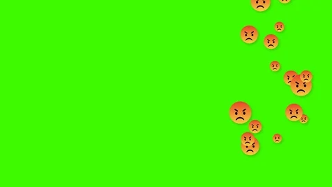 Angry face symbol icon animated come across the green screen. Stock Footage 126243729