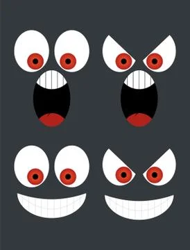 Angry faces Stock Illustration