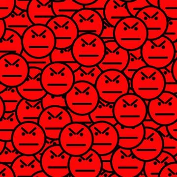 Angry faces seamless pattern Stock Illustration
