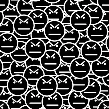 Angry faces seamless pattern Stock Illustration