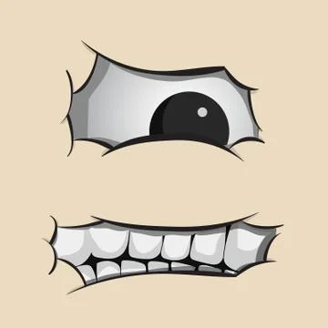 Angry fat face Stock Illustration