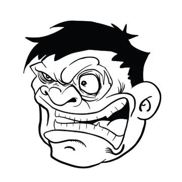 Angry fat man black Stock Illustration