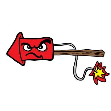 Angry fire rocket Stock Illustration