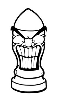 Angry funny bullet Stock Illustration