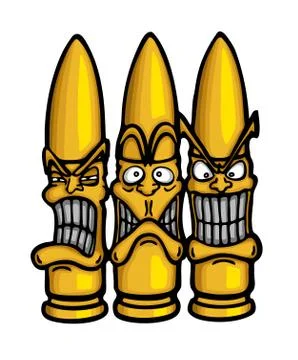 Angry funny bullets Stock Illustration