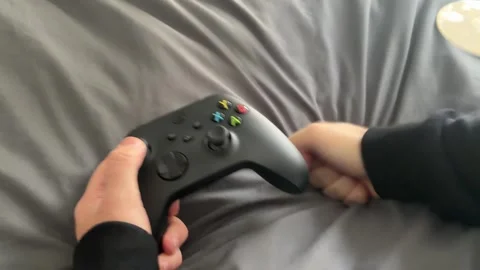 Angry Gamer Punching Xbox Controller After Losing Video Game Match Stock Footage 337506542