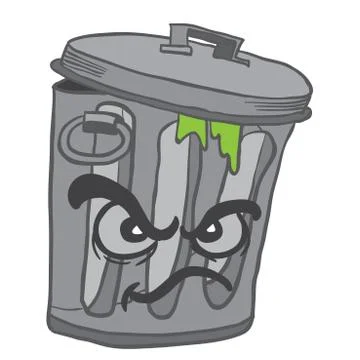 Angry garbage can Illustrazione stock
