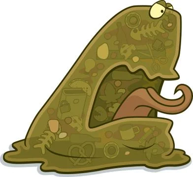 Angry Garbage Monster Illustrazione stock
