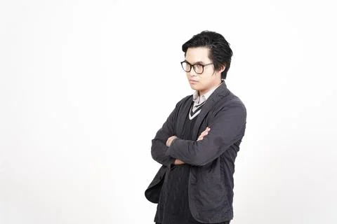 Angry Gesture Of Handsome Asian Man Isolated On White Background Stock Photos