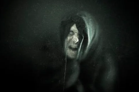 Angry ghost figure in the dark Stock Photos