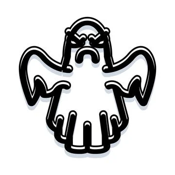 Angry ghost icon frowning during halloween celebration Stock Illustration
