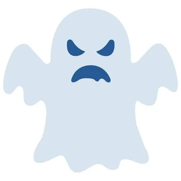 Angry ghost spooky halloween flat design icon Stock Illustration