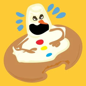 Angry gingerbread Illustrazione stock