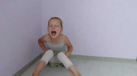 Angry girl. Behavior problems in children. Video stock 66278255