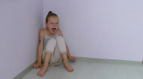 Angry girl. Behavior problems in children. Stock Footage 66286406
