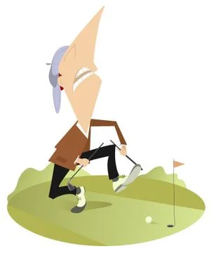 Angry golfer Stock Illustration