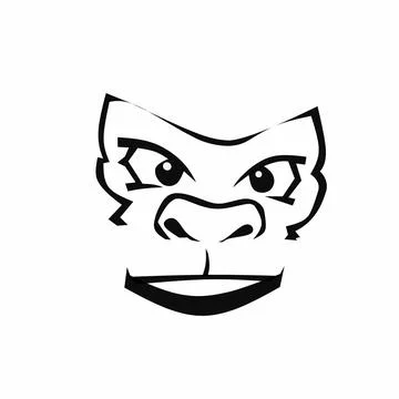 Angry gorilla head vector illustration Stock Illustration