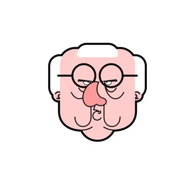 Angry Grandfather are evil. Grumpy old man Cartoon style Illustrazione stock