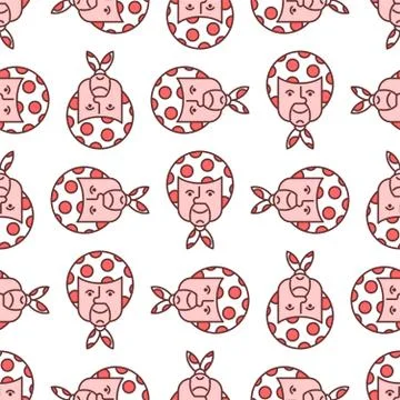 Angry Grandma pattern seamless. Evil grandmother background . Aggressive Old  Stock Illustration