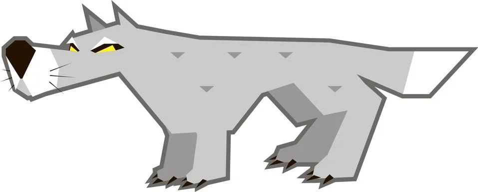 Angry gray wolf Stock Illustration
