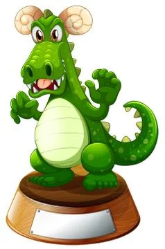 An angry green dragon Illustrazione stock