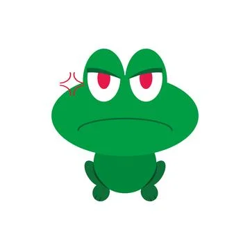 Angry Green Frog Character. Vector Stock Illustration