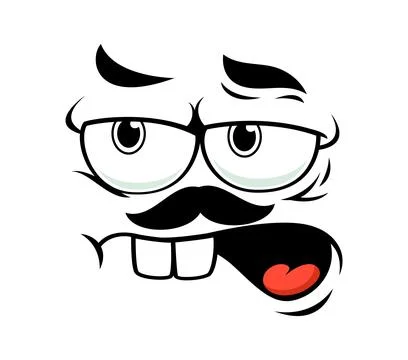 Angry grumbling face expression displeased emotion Stock Illustration