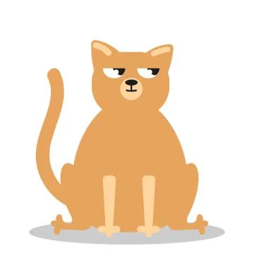 Angry grumpy cat flat vector Stock Illustration
