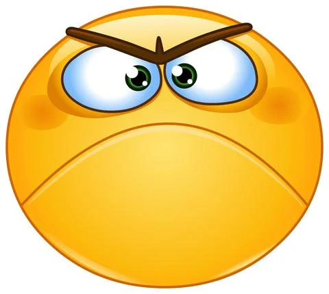 Angry grumpy emoticon Stock Illustration