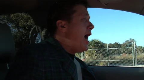 Angry Guy Driving Stock Footage 48555964