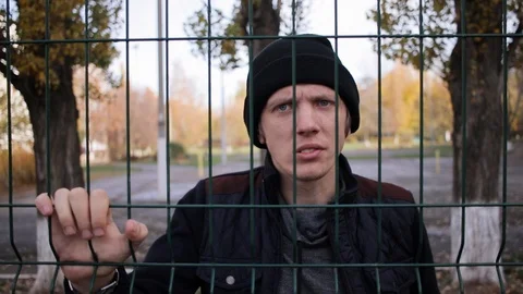 .angry guy looking heavy look. slow motion in the afternoon outdoors Stock Footage 125088663