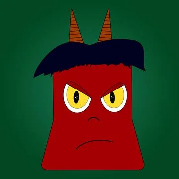 Angry Halloween Devil Character Design Illustrazione stock