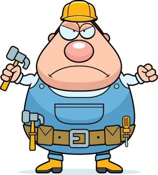 Angry handyman Stock Illustration