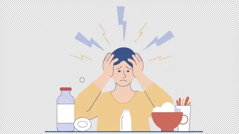 Angry headache. Animation stress for the mind. Cartoon Stock Footage 324901875
