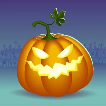 Angry helloween pumpkin Illustrazione stock