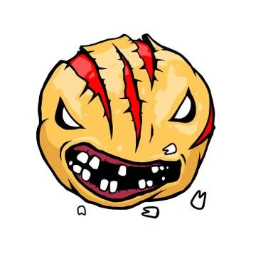 Angry horror face with broken teeth Stock Illustration