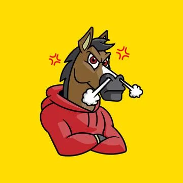 Angry Horse Stock Illustration