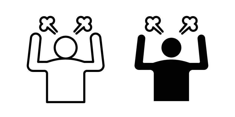 Angry human icon design. Simple Vector illustrations.. Stock Illustration