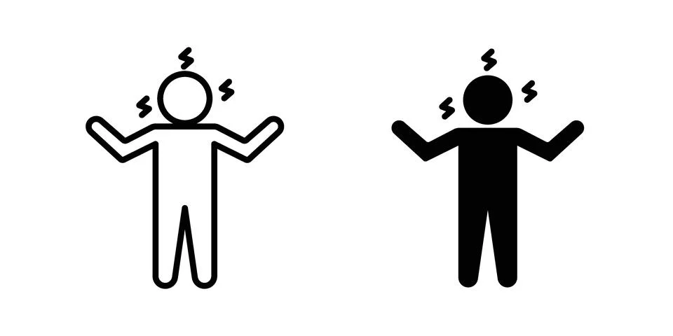 Angry human icon set. Vector EPS 10 Illustrazione stock
