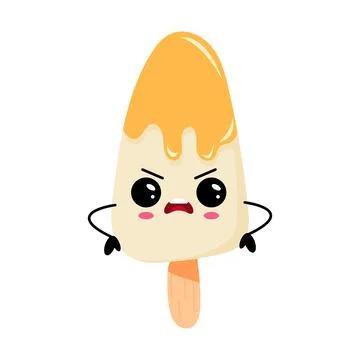 Angry ice cream popsicle character shouting Stock Illustration
