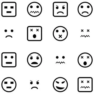 Angry icon set Illustrazione stock
