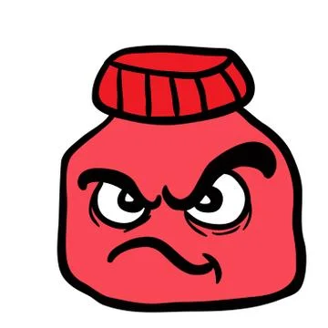 Angry  jam jar Stock Illustration
