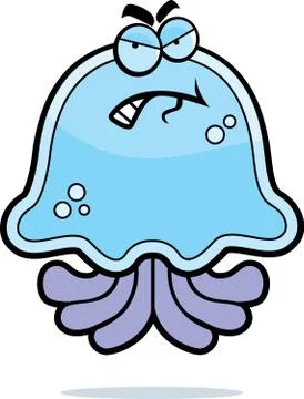 Angry Jellyfish Stock Illustration