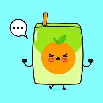 Angry Juice character. Vector hand drawn cartoon kawaii character illustrat.. Stock Illustration