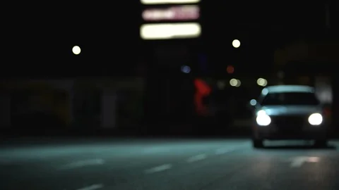 Angry lady getting out of car on dark street, violence against prostitute, abuse Stock Footage 114300947