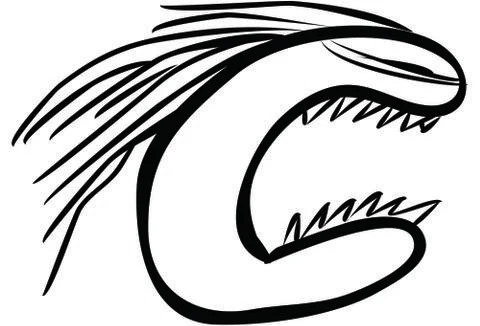 Angry letter C Stock Illustration