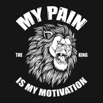 Angry lion head with quotes vector illustration Stock Illustration