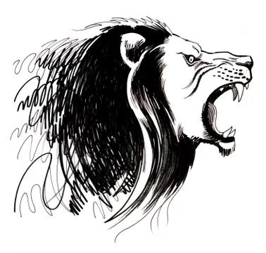 Angry lion Illustrazione stock