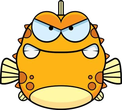 Angry Little Blowfish Stock Illustration